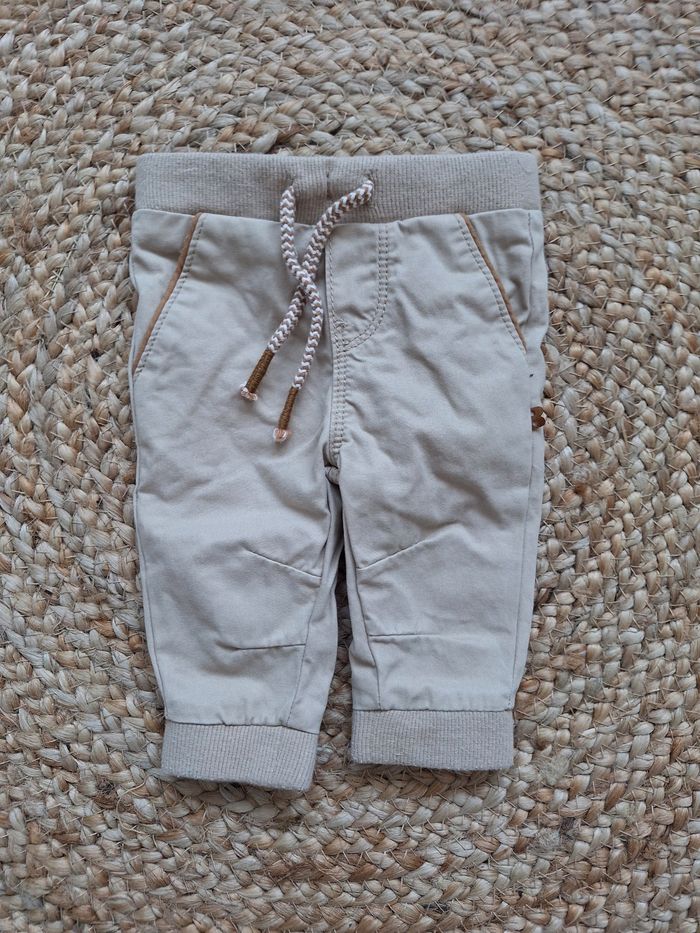 Jogpant coton beige bébé garcon Okaïdi 3 mois 59 cm