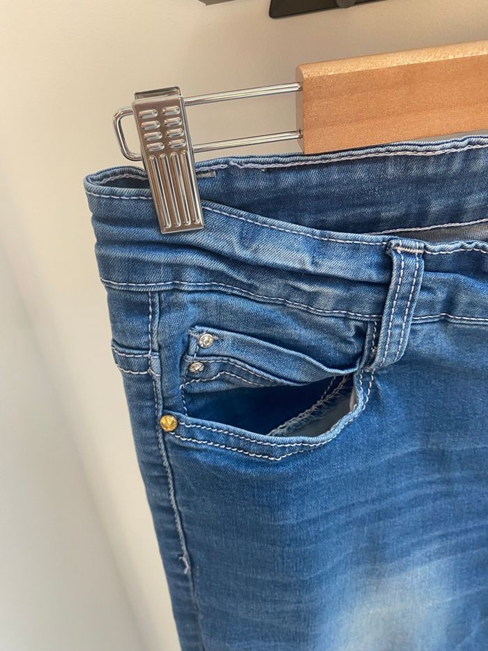 Jeans droit dégradé bleu MBJ en TBE 95% coton - photo numéro 4