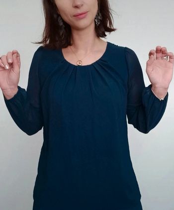 Blouse chic marine manches voiles taille 38