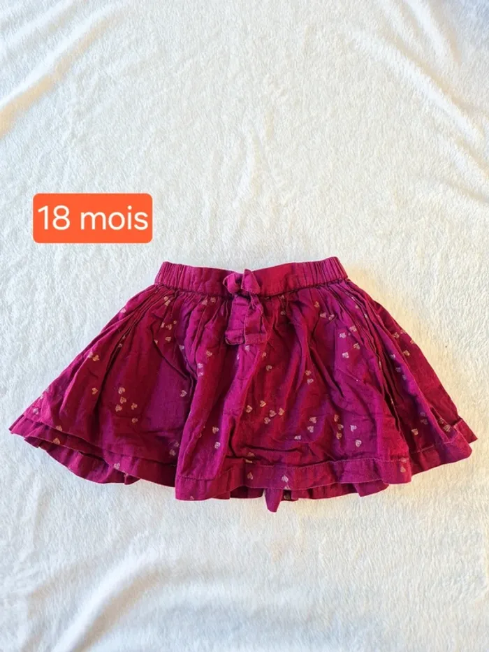 Jupe bordeau coeurs 18 mois DPAM