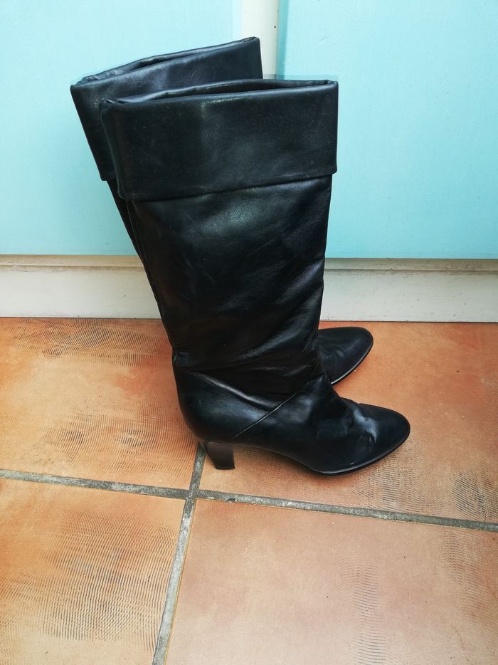 Bottes en cuir noir p40 - photo numéro 6