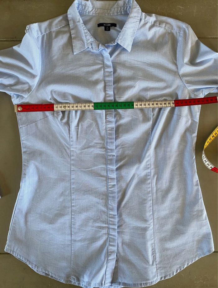 Chemise Kiabi blanche et bleue à rayures taille 40 - photo numéro 12