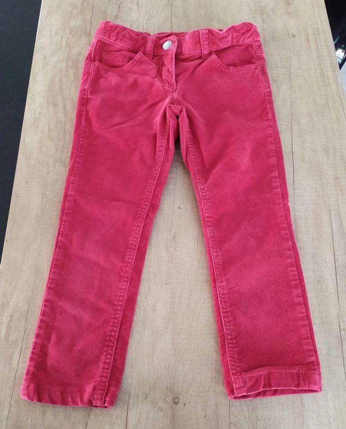 Pantalon skinny garçon velours rouge taille 4 ans Benetton