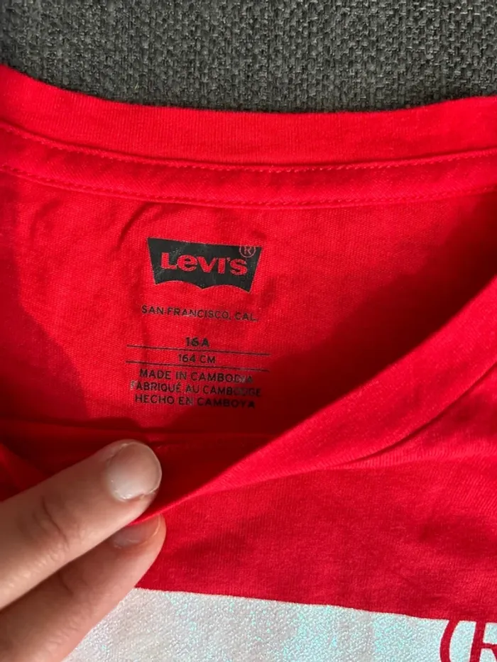 T-shirt fille, levi’s, rouge, taille 16 ans - photo numéro 2