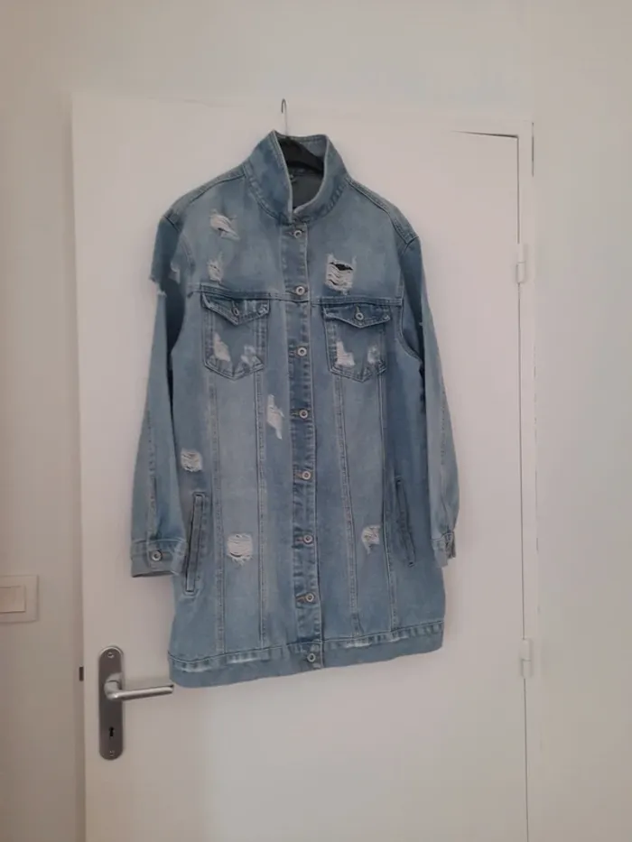 Veste en jean longue - photo numéro 7