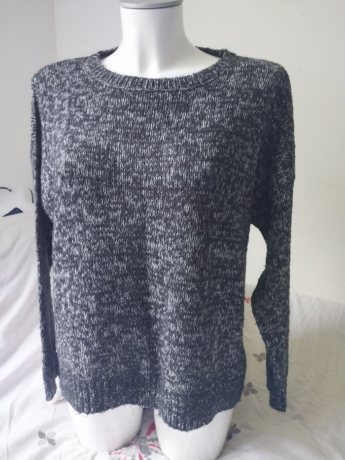 Pull oversize chiné noir et blanc – New Look – Taille L - photo numéro 4