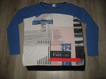 TEE SHIRT ML BLEU ET MOTIFS "TREND BY MISS CAPTAIN" - TAILLE 2 - n°03