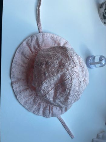 Chapeau été fille rose pale 45cm