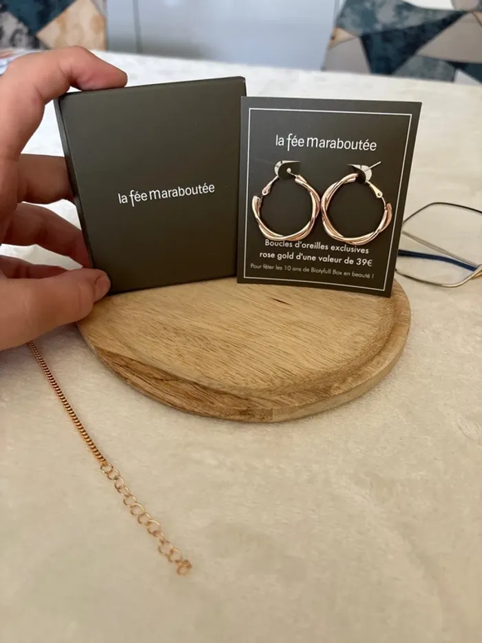 boucle d’oreille rose gold la fée maraboutée - photo numéro 2