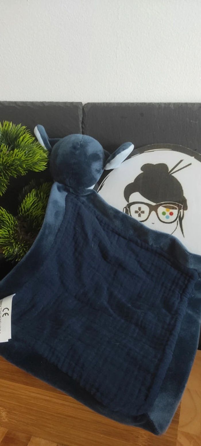 Doudou plat chien Simba toys benelux losange bleu lange velours Marine Gris - photo numéro 2