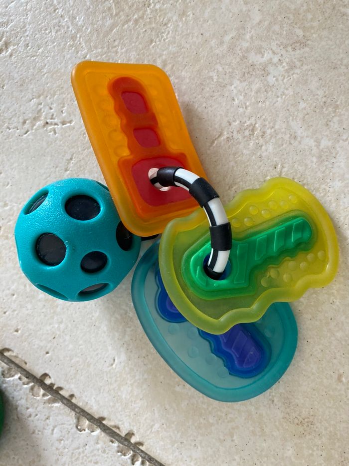 Lot de 2 Hochets clés dentition et grelot montessori - photo numéro 3