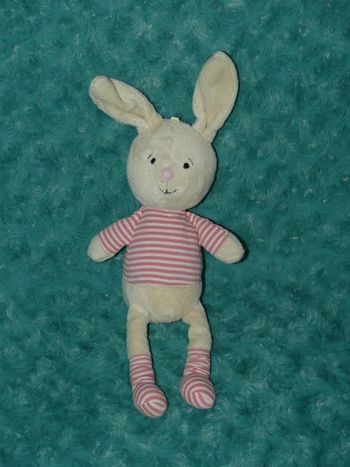 Doudou lapin blanc cassé rose Jellycat , tbe