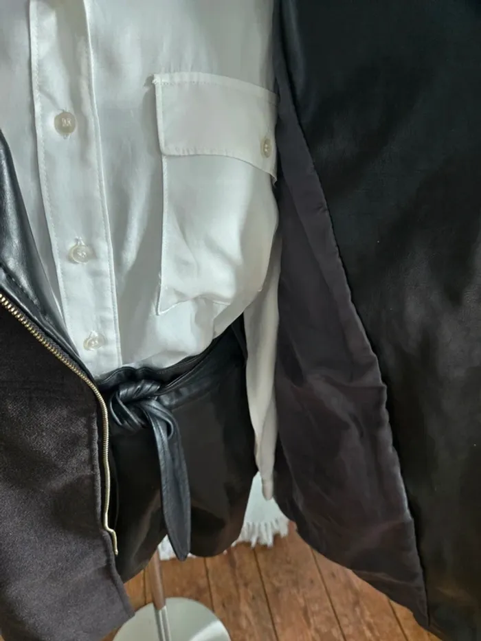 Manteau bi-matiere col amovible. - photo numéro 7