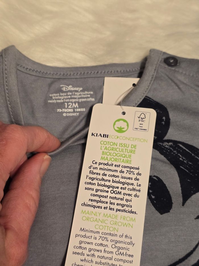 Neufs💙🤩😍 sweat polaire et teeshirt ml disney /mickey 12 mois💙😍🤩 - photo numéro 3