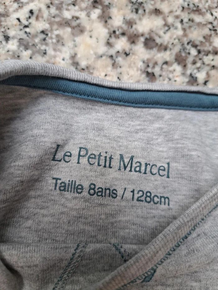 Little Marcel : tee-shirt gris (128) - photo numéro 3