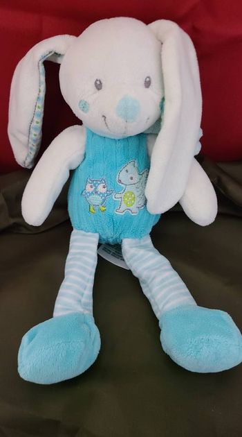Peluche doudou Lapin bleu Mots d'Enfants Renard Hibou
