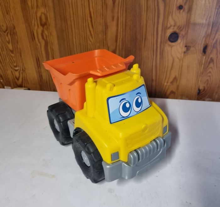 Gros camion benne travaux jaune et orange ecoiffier - photo numéro 2