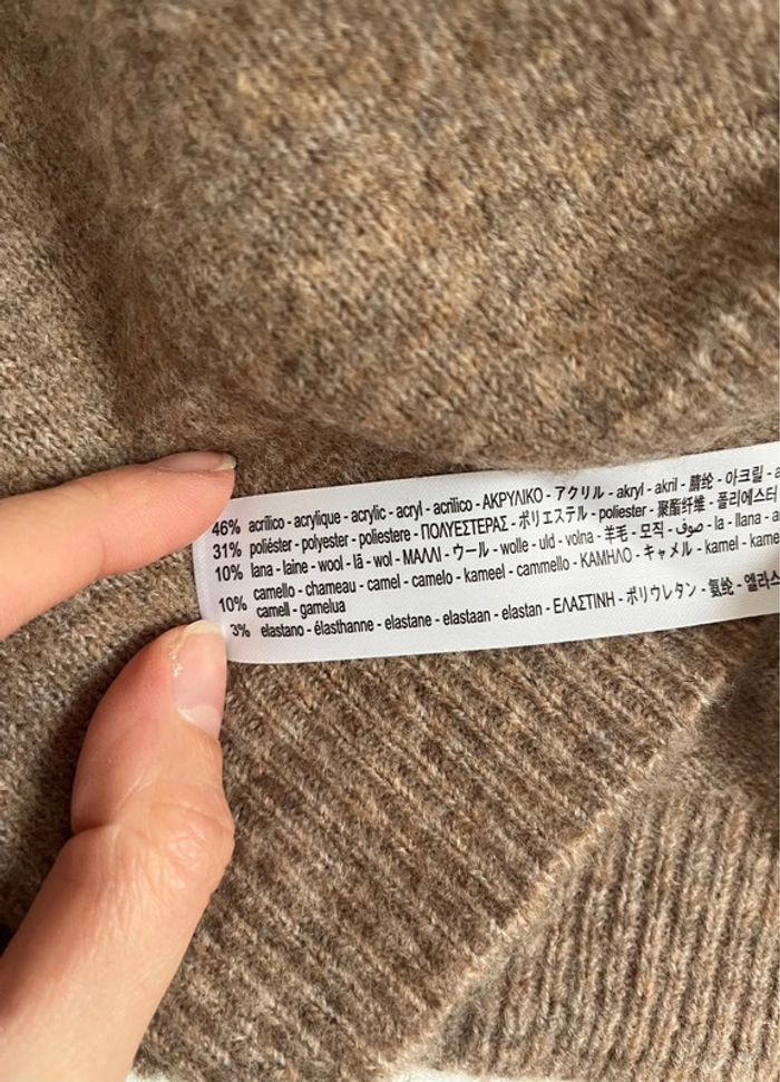 Pull sans manches/crop top en laine beige Zara - photo numéro 4