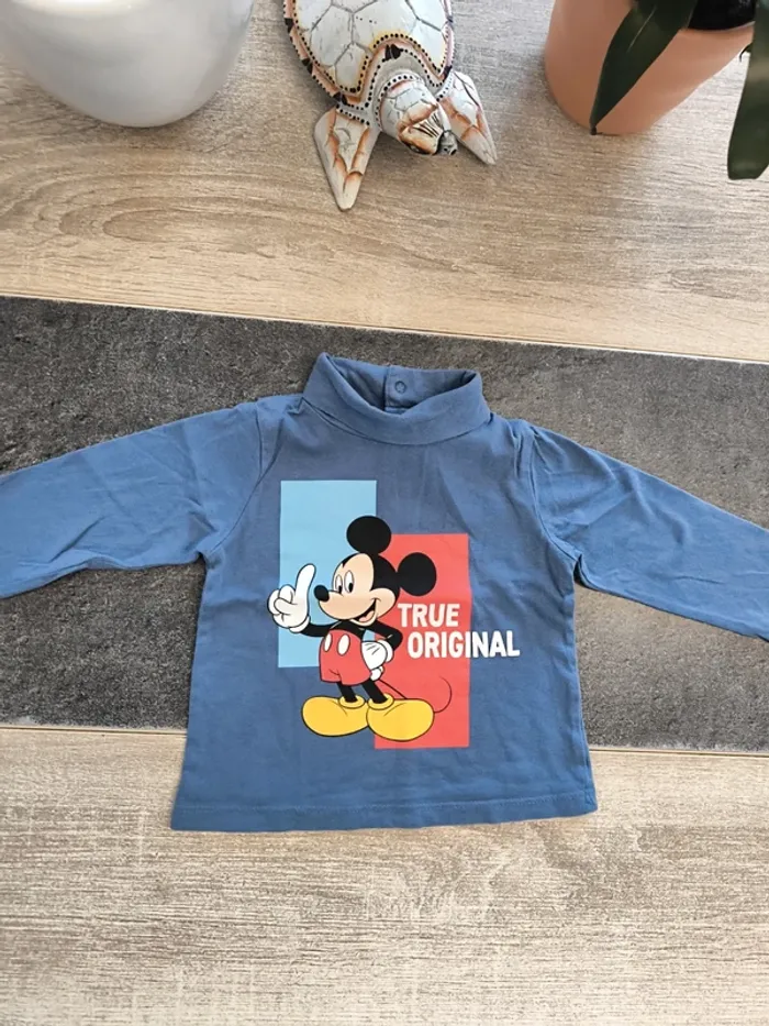 Sous pull col roulé garçon 6 mois Disney Mickey - photo numéro 2