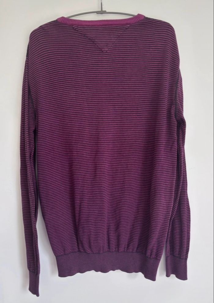 💜 Pull col en V homme Tommy Hilfiger Taille L - 100% coton - photo numéro 3