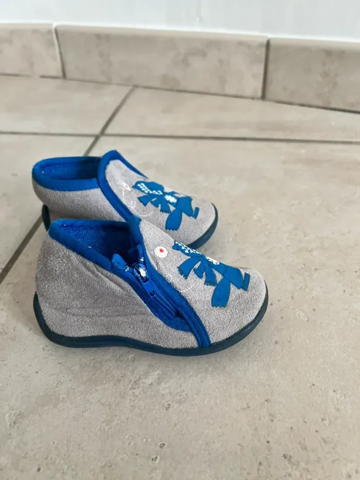 Chausson gris bleu ours polaire - photo numéro 2