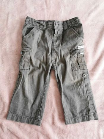 Pantalon à poches kaki mes petits cailloux 12 mois
