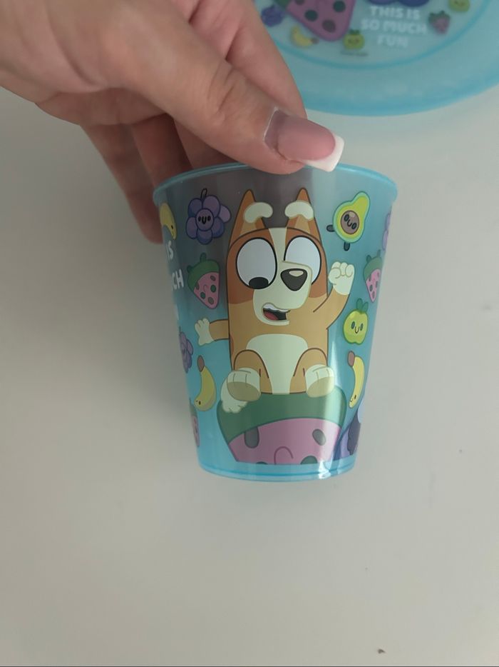 Assiette et verre Bluey - photo numéro 2
