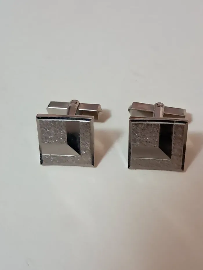 Paire de boutons de manchette vintages géometriques - photo numéro 5