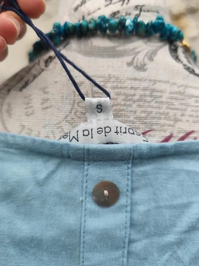 Blouse Tshirt femme turquoise Esprit de la mer neuf taille S - photo numéro 6