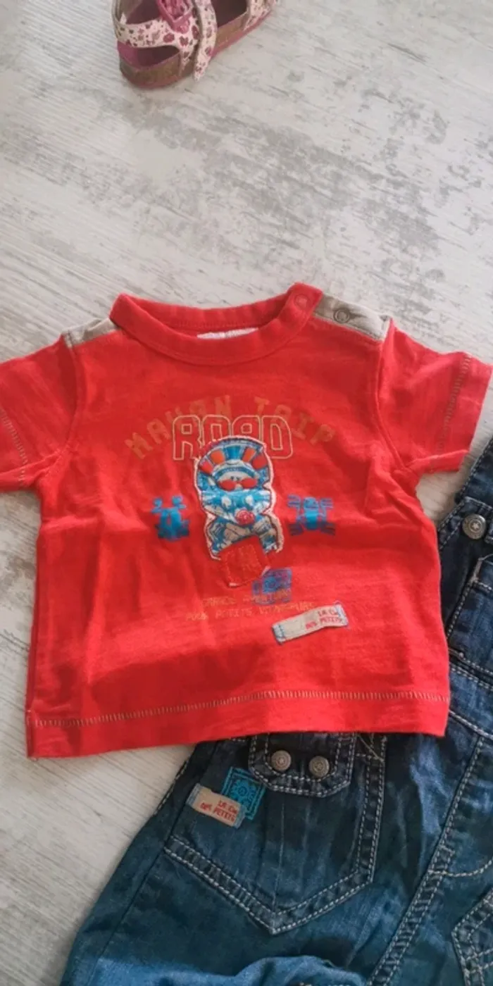 Ensemble salopette et t-shirt manches courtes - photo numéro 2