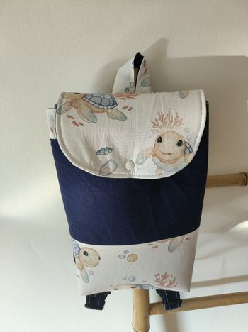 Sac à dos dos tortue bleu