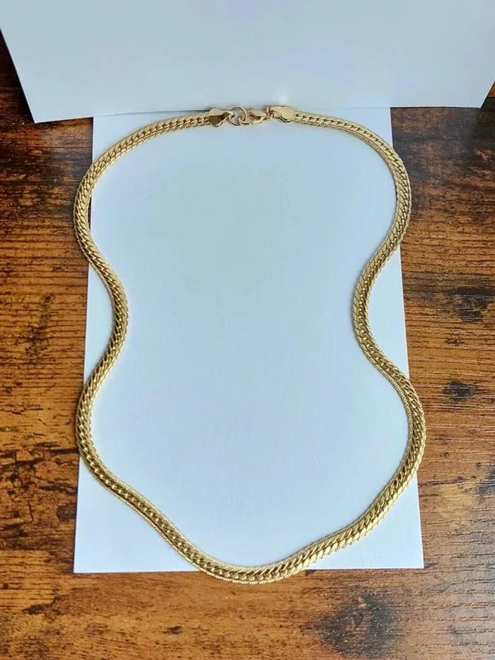 chaîne maille anglaise en plaqué or vintage - photo numéro 2
