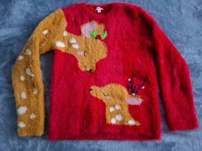 Pull chaud de Noël  DPAM 10 ans daim biche