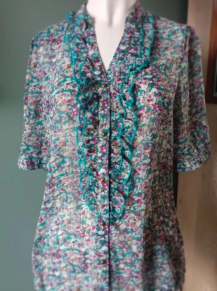 Blouse fleurie S - photo numéro 3