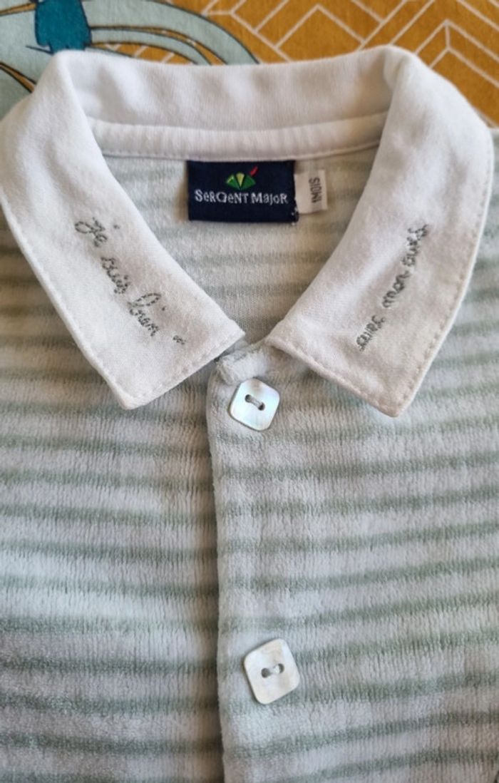 Pyjama bébé rayé bleu et blanc - photo numéro 5