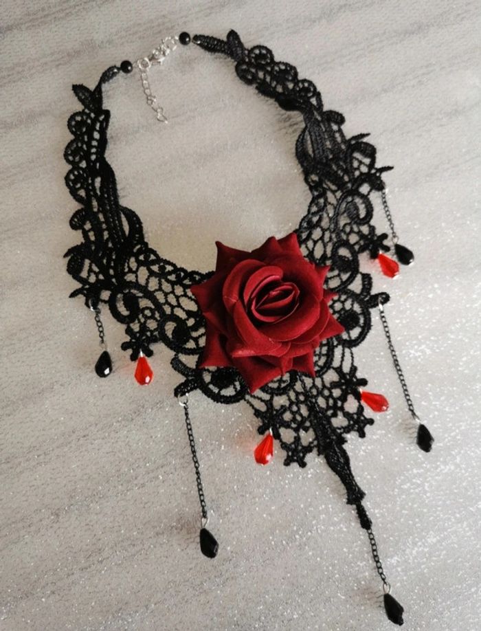 A26 Collier Gothic rétro vintage sexy fleir - photo numéro 3