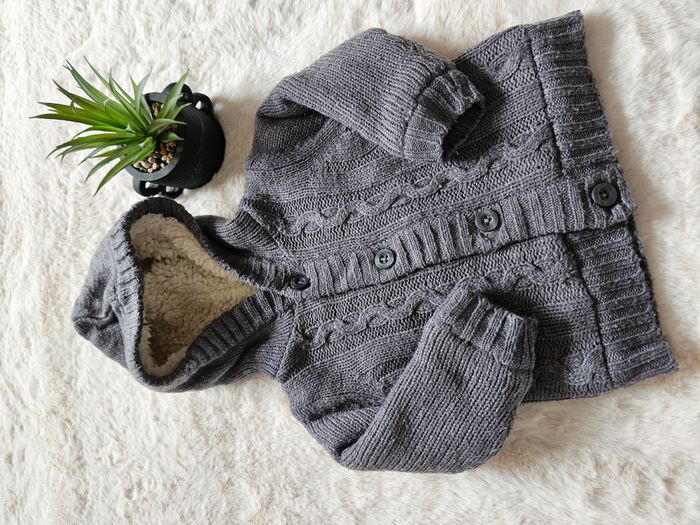 🌟Tex - Gilet chaud à boutons Gris - Taille 12 mois - photo numéro 2