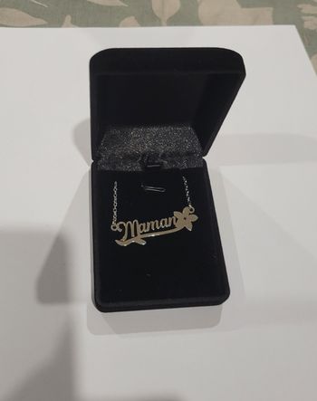 COLLIER INSCRIPTION MAMAN FLEUR ACIER INOXYDABLE ! NEUF ! FETE DES MERES...