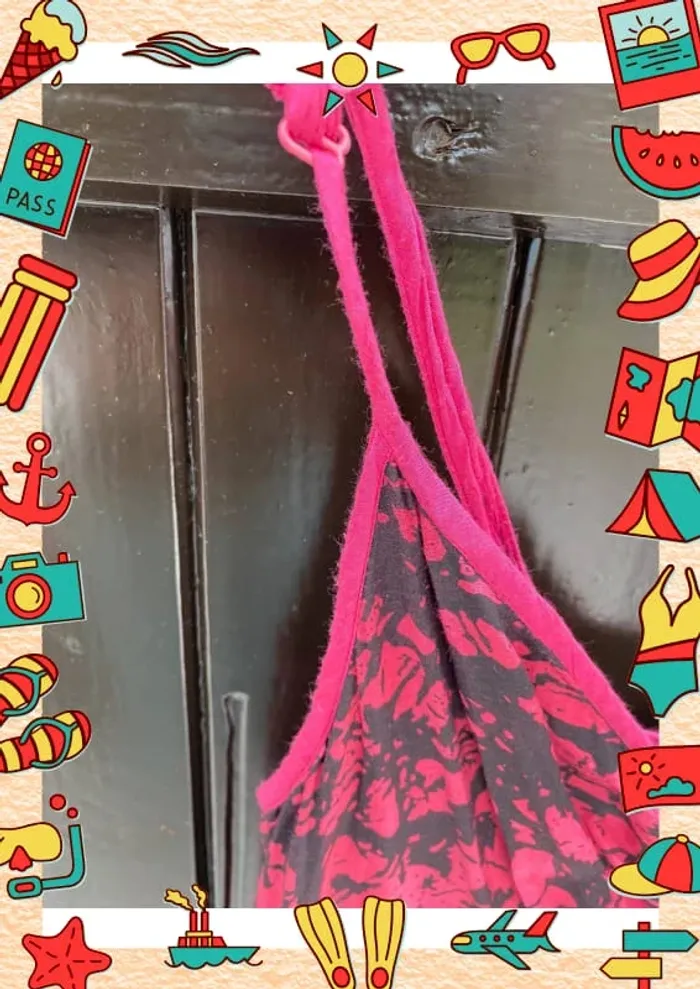 Robe multicolore rose noire avec fleurs 38 M Desigual - photo numéro 2