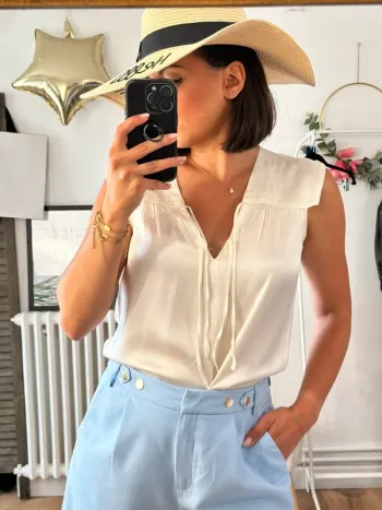 Blouse Maje blanc cassé taille 36