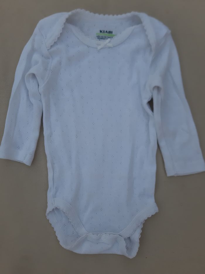 body manches longues blanc coton bio fille - Kiabi - 3 mois - photo numéro 2