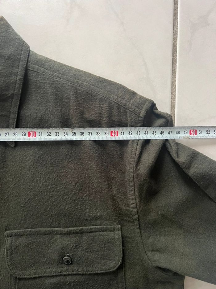 Chemise / sur chemise Vintage dressing coton / flanelle couleur Kaki taille S. - photo numéro 5