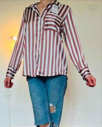Chemise rayé marron