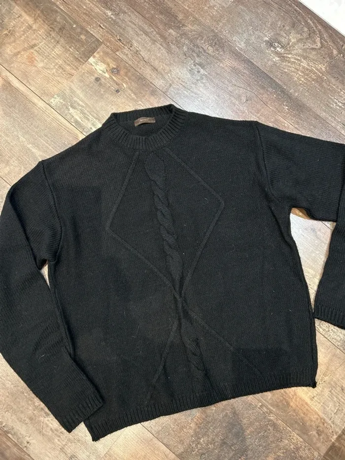 Pull noir 30% laine