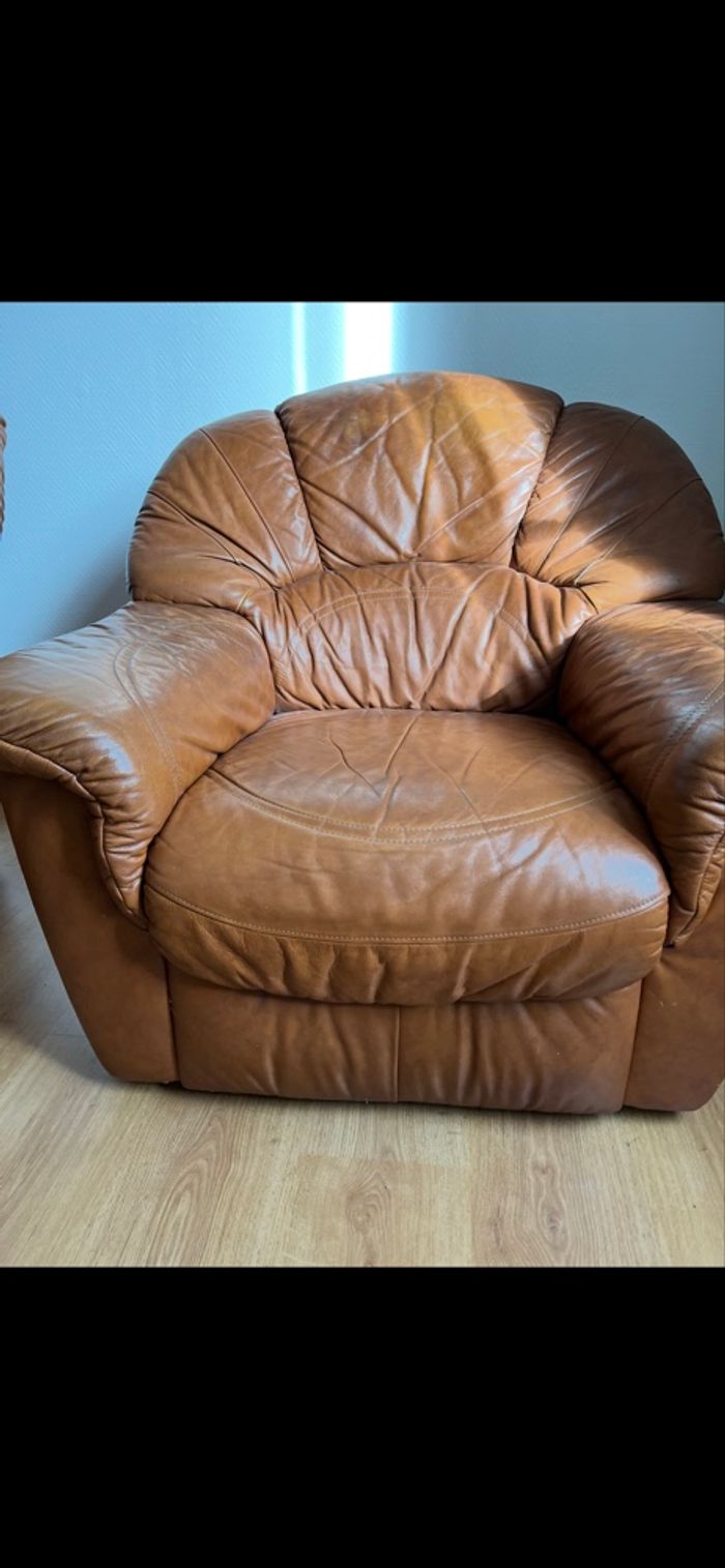 Fauteuils en cuir marron - photo numéro 5