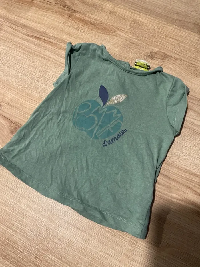 T shirt manche courte vert pomme