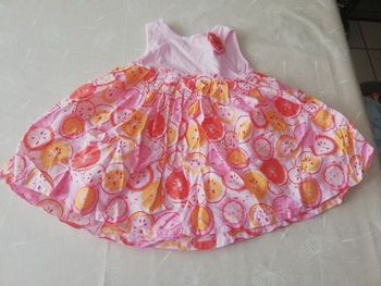 Robe débardeur rose avec agrume évasée 18 mois