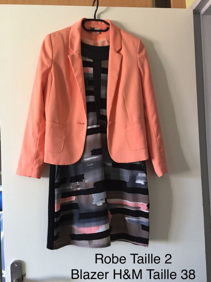 Blazer corail H&M Taille 38 - photo numéro 2