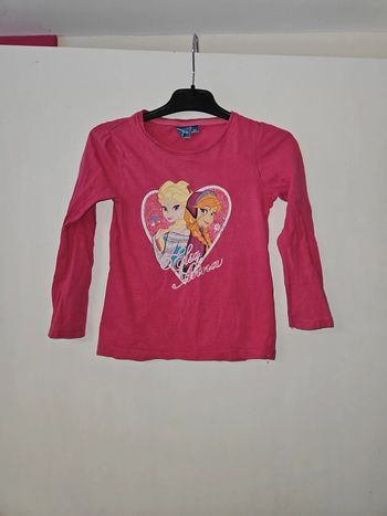 Tee-shirt manche longue fille Disney reine des neiges 6 ans