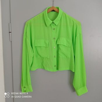 Chemise vert fluo t38 Bershka